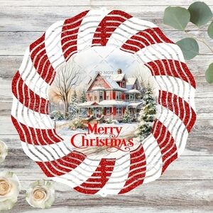 Holiday Red and White Christmas Wreath